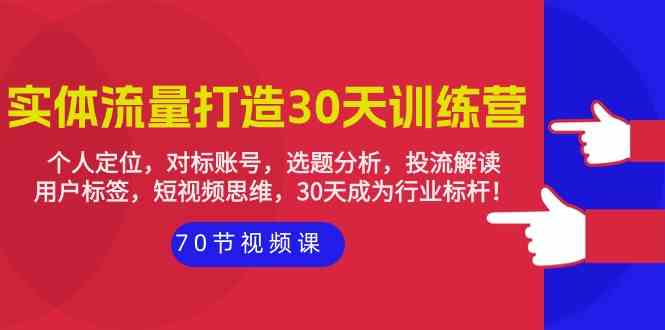 实体流量打造30天训练营：个人定位，对标账号，选题分析，投流解读（70节）-小白项目分享网