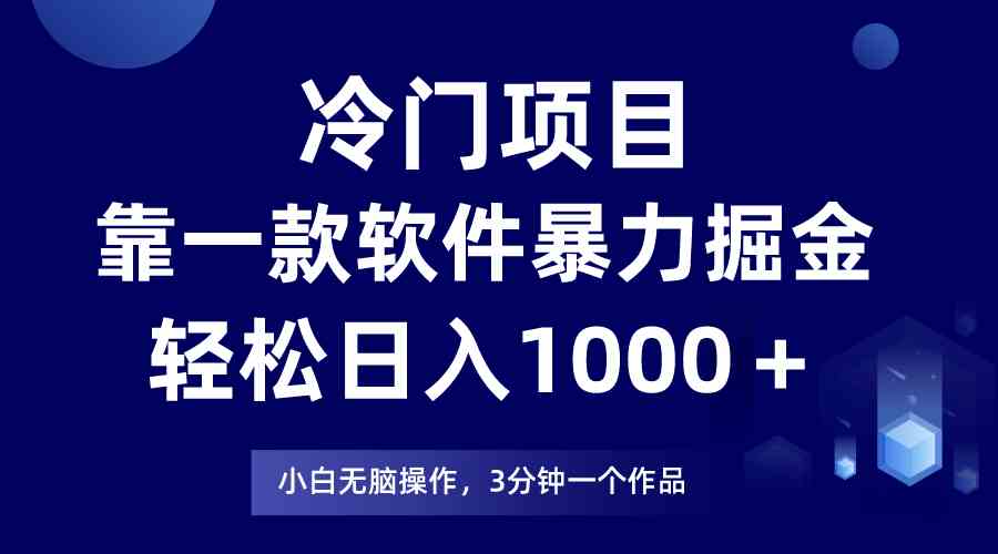 （9791期）冷门项目，靠一款软件暴力掘金日入1000＋，小白轻松上手第二天见收益-小白项目分享网