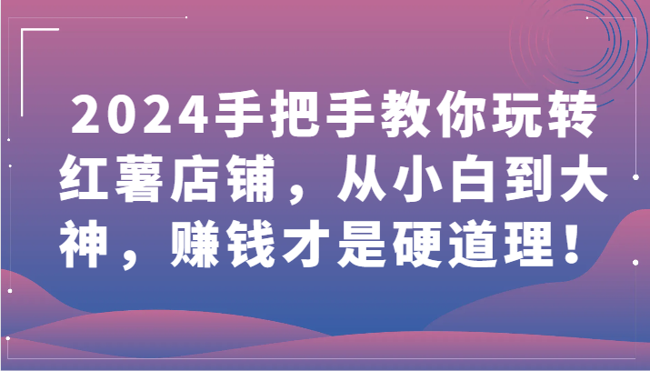 2024手把手教你玩转红薯店铺，从小白到大神，赚钱才是硬道理！-小白项目分享网