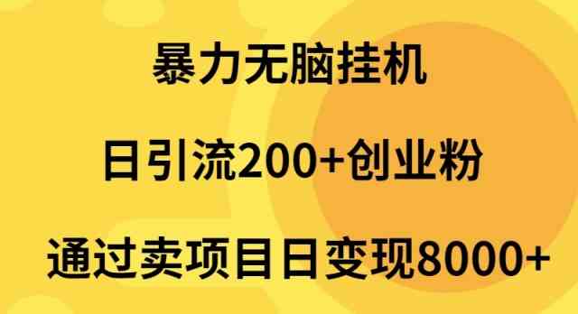 （9788期）暴力无脑挂机日引流200+创业粉通过卖项目日变现2000+-小白项目分享网